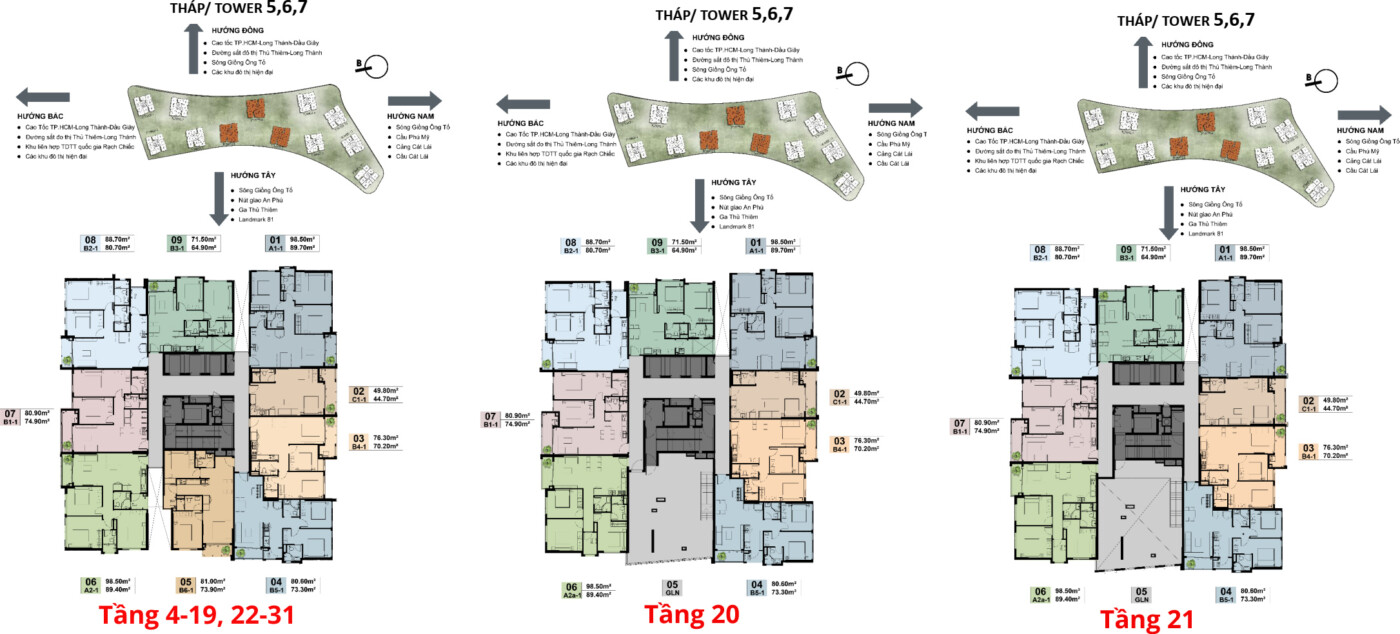 Mặt bằng tháp 5,6,7